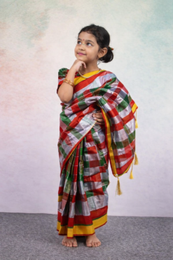 বেবি রেডি চেক সিল্ক শাড়ি ( Code 51 )