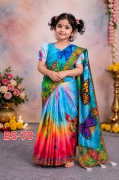 বেবি রেডি হাফ সিল্ক প্রিন্ট শাড়ি ( code 70 )