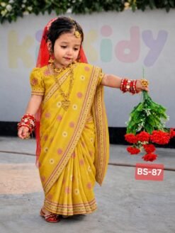 বেবি রেডি হাফ সিল্ক প্রিন্ট শাড়ি ( code 87 )
