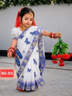 বেবি রেডি হাফ সিল্ক প্রিন্ট শাড়ি ( Code 93)
