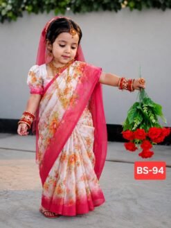 বেবি রেডি হাফ সিল্ক প্রিন্ট শাড়ি ( Code 94)