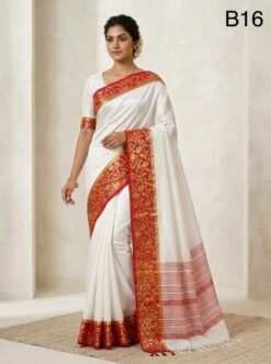 Code-B16 কাঞ্জিভরম কাতান শাড়ি ব্লাউজ পিসসহ
