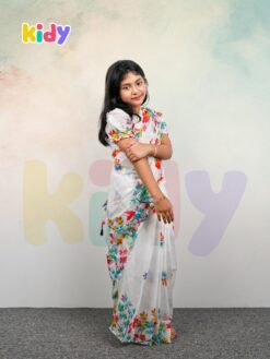 বেবি রেডি হাফ সিল্ক প্রিন্ট শাড়ি ( code 29 )
