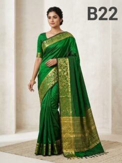 Code-B22 কাঞ্জিভরম কাতান শাড়ি ব্লাউজ পিসসহ