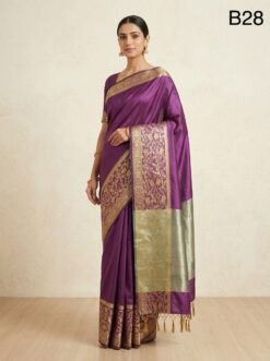 Code-B28 কাঞ্জিভরম কাতান শাড়ি ব্লাউজ পিসসহ