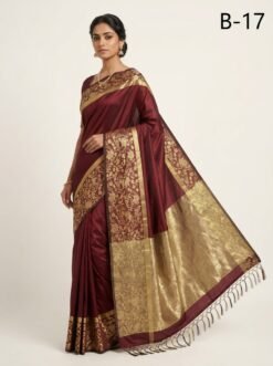 Code-B17 কাঞ্জিভরম কাতান শাড়ি ব্লাউজ পিসসহ