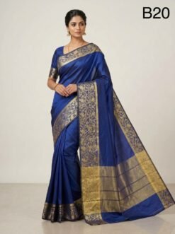 Code-B20 কাঞ্জিভরম কাতান শাড়ি ব্লাউজ পিসসহ