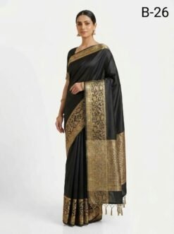 Code-B26 কাঞ্জিভরম কাতান শাড়ি ব্লাউজ পিসসহ