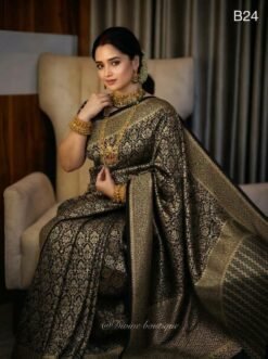 Code-B24 কাঞ্জিভরম কাতান শাড়ি ব্লাউজ পিসসহ