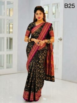 Code-B25 কাঞ্জিভরম কাতান শাড়ি ব্লাউজ পিসসহ